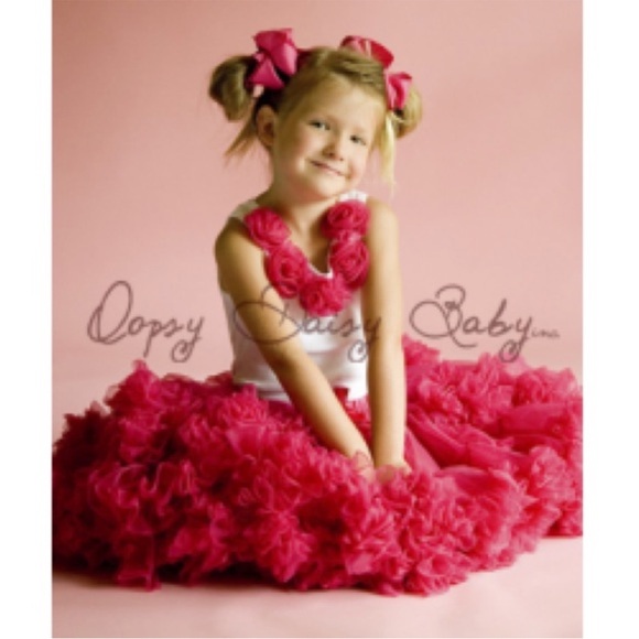 Oopsy Daisy girls pettiskirt poofy‎ frilly ballet tutu skirt hot pink - Picture 1 of 12